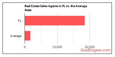 Real Estate Sales Agents in Florida vs. the average state