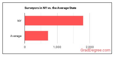 Surveyors in New York vs. the average state