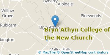 Location of Bryn Athyn College of the New Church