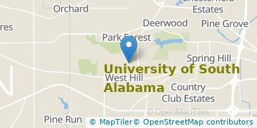 Location of University of South Alabama