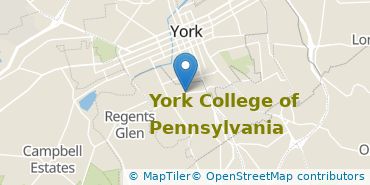 Location of York College of Pennsylvania