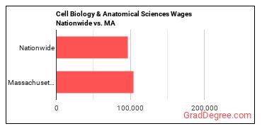 Cell Biology & Anatomical Sciences Wages Nationwide vs. MA