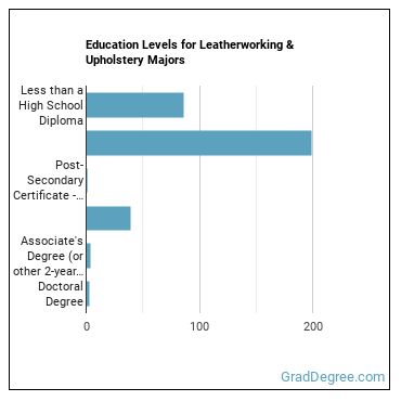 Education levels for Leatherworking & Upholstery majors