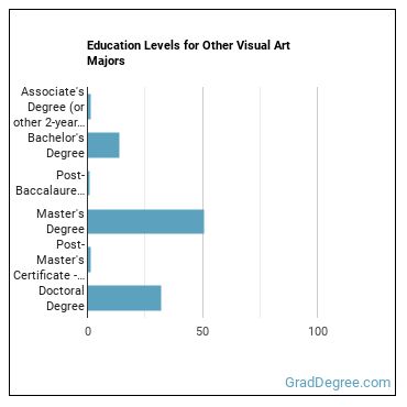Education levels for Other Visual Art majors